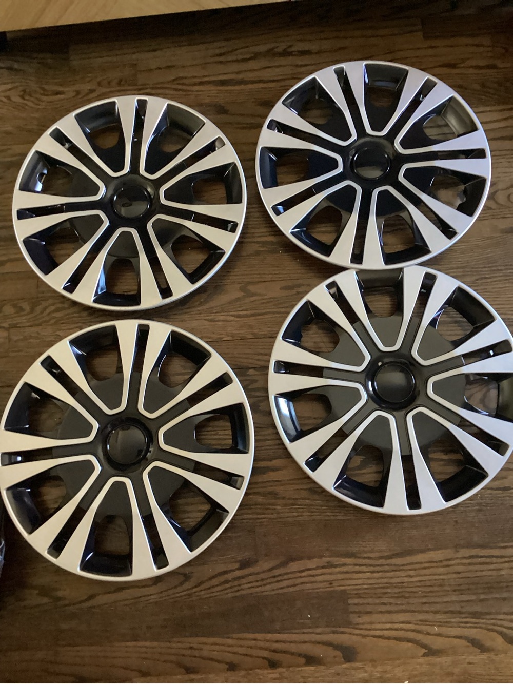 Black and Silver Wheel Covers - Home Accents